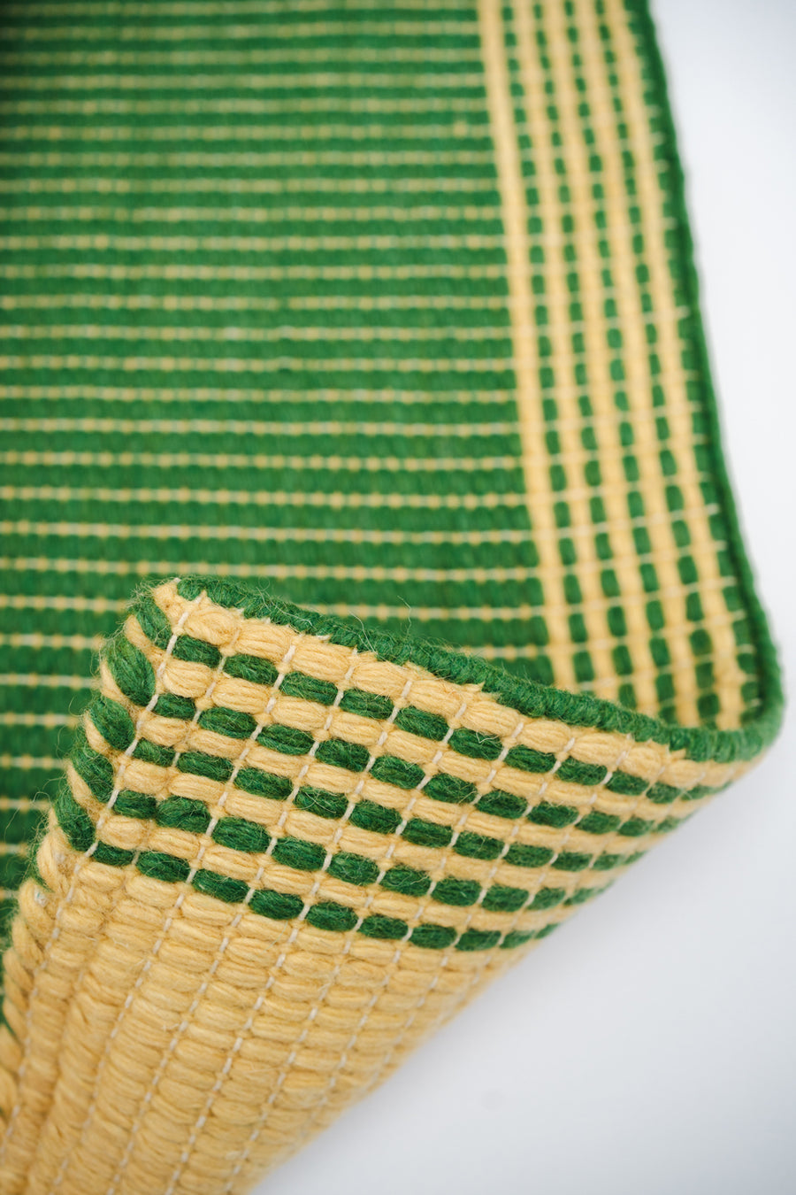 Wool Reversible Rug - Green/Sand
